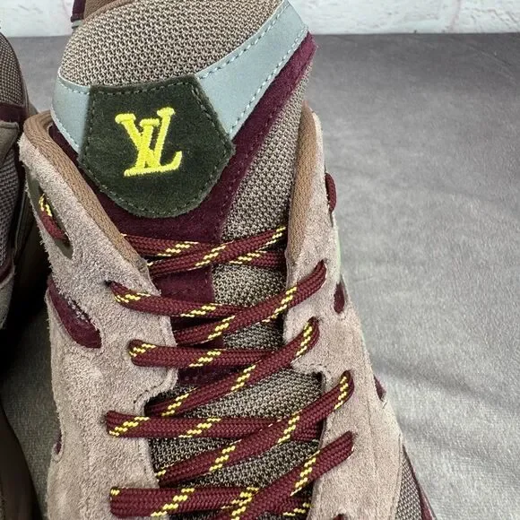 Louis Vuitton Maroon and Aqua Sneakers